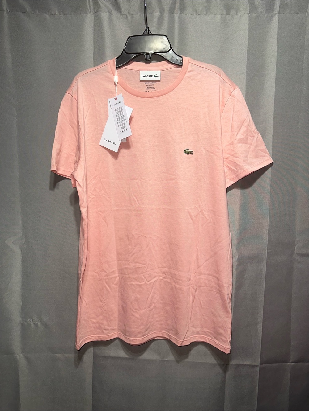 Lacoste Men’s Light Pink Crew Neck Tee